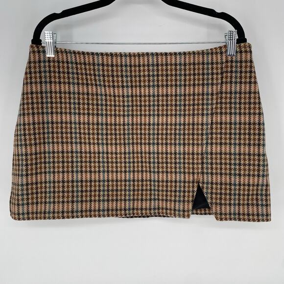 A.L.C. Dresses & Skirts - A.L.C. Rylee Wool Blend Brown Plaid Mini Skirt Women's Size 10
